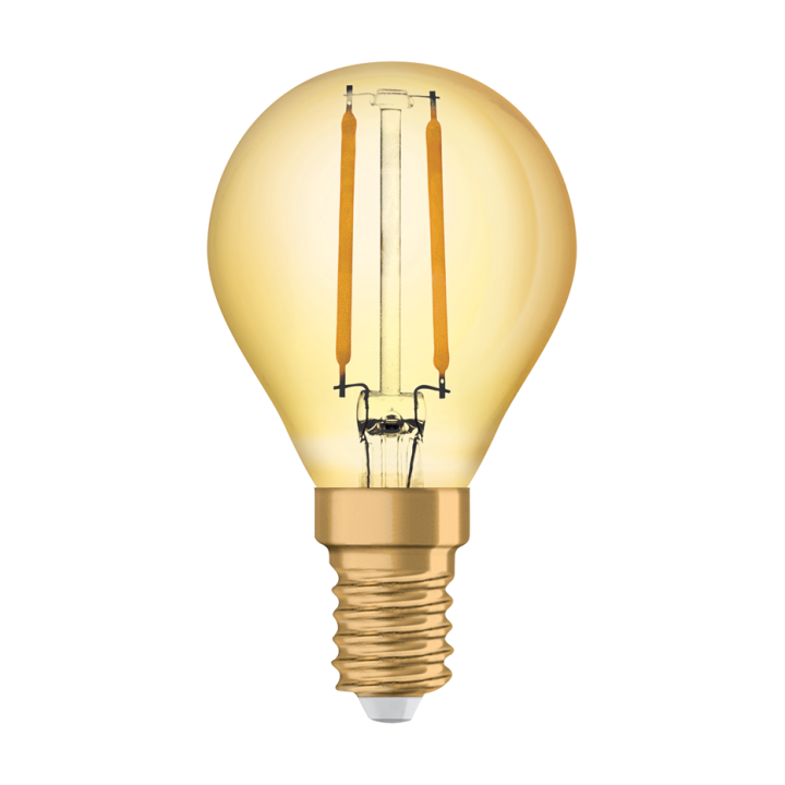 E14 Sphérique LED 1906 Verre Doré Effet Filament 2,5W 824 2400K Osram