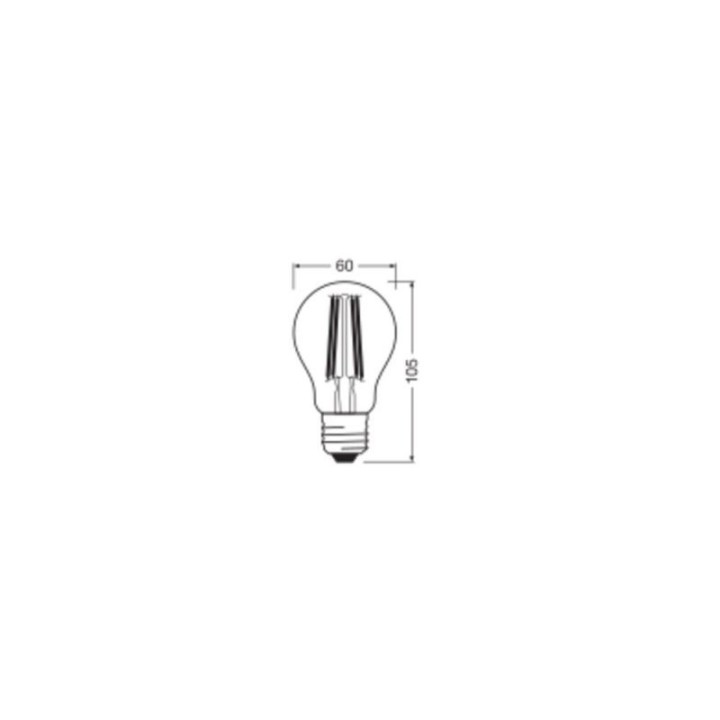 E27  Standard LED 1906 Effet Filament Doré 7,5W 2400K Osram