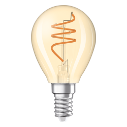 E14 Sphérique LED 1906 Verre Doré Effet Filament 4,9W 922 2200K Osram