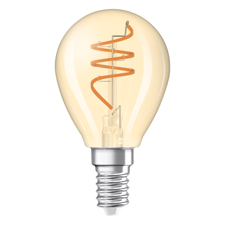 E14 Ball LED 1906 Gold Glass Filament Effect 4.9W 922 2200K Osram