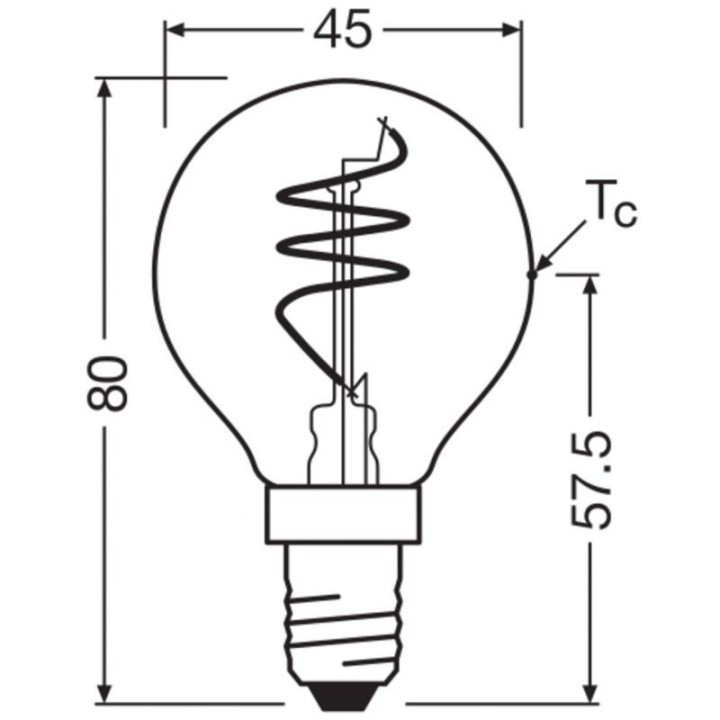 E14 Sphérique LED 1906 Verre Doré Effet Filament 4,9W 922 2200K Osram