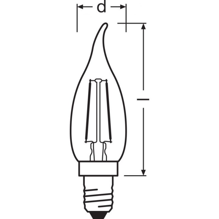 E14 LED Flame 1906 Wind Effect Filament 1.5W 120lm