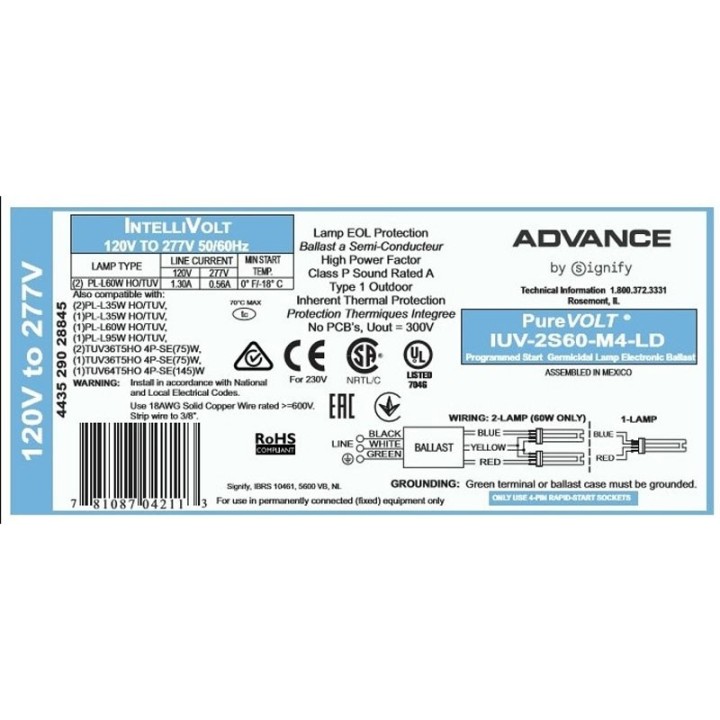 IUV-2S60-M4-LD Pure volt Advance Philips