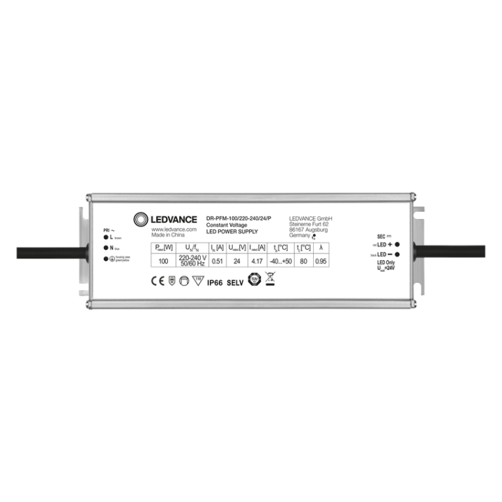 LED DRIVER PERFORMANCE Constant VOLTAGE 24 V 100 W IP66