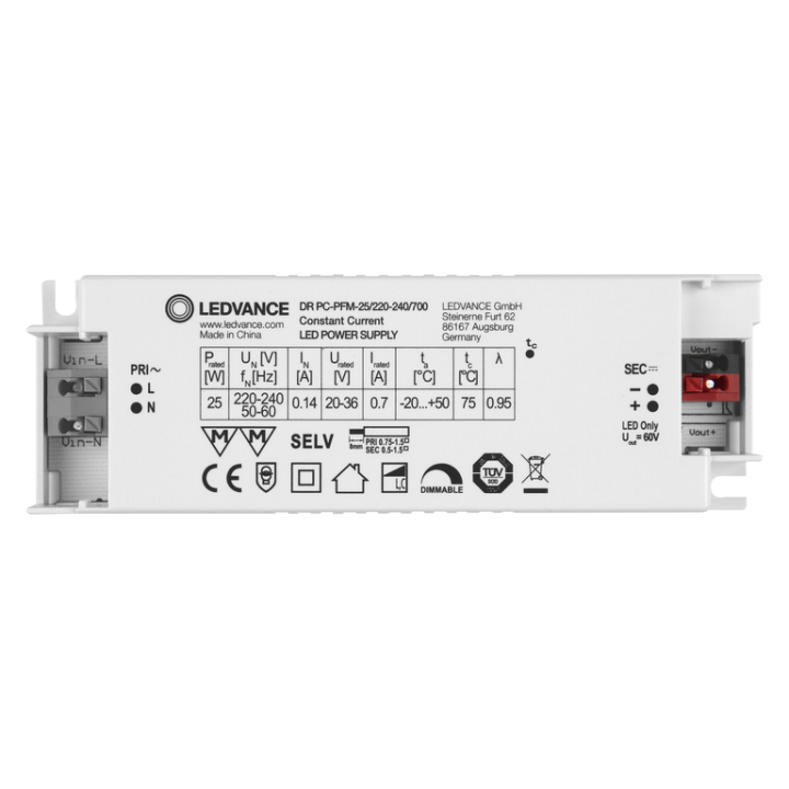 DRIVER LED PERFORMANCE COURANT CONSTANT 25 W 700 mA Coupure de phase