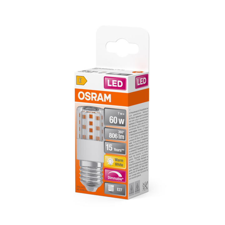 E27 Tube LED 7w = 60w 827 Dimmable 230v Osram