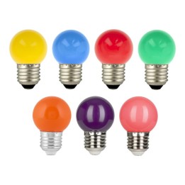 E27 Ball LED 1W Rainbow Multicolor Pack of 7pcs 230V