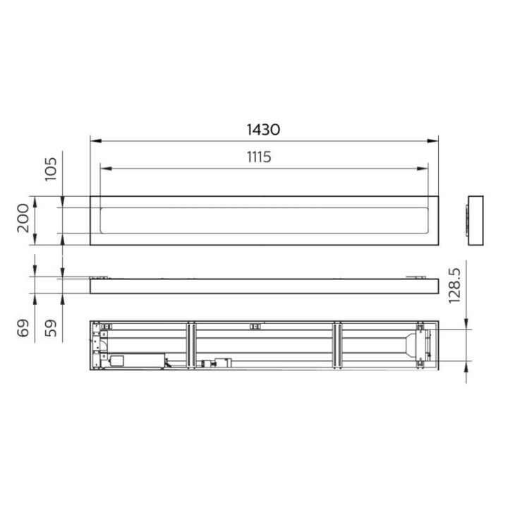 CoreLine Plafonnier LED Interact ready SM136V 43S/840 WIA W20L150 OC