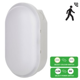 Hublot LED Bulkhead Switch 2CCT détect. HF 6W-8W 3000K-4000K IP54 IK08