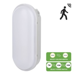 Hublot LED Bulkhead Switch 2CCT détect. HF 7W-16W 3000-4000K IP54 IK07