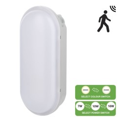 Hublot LED Bulkhead Switch 2CCT détect. HF 7W-16W 3000-4000K IP54 IK07