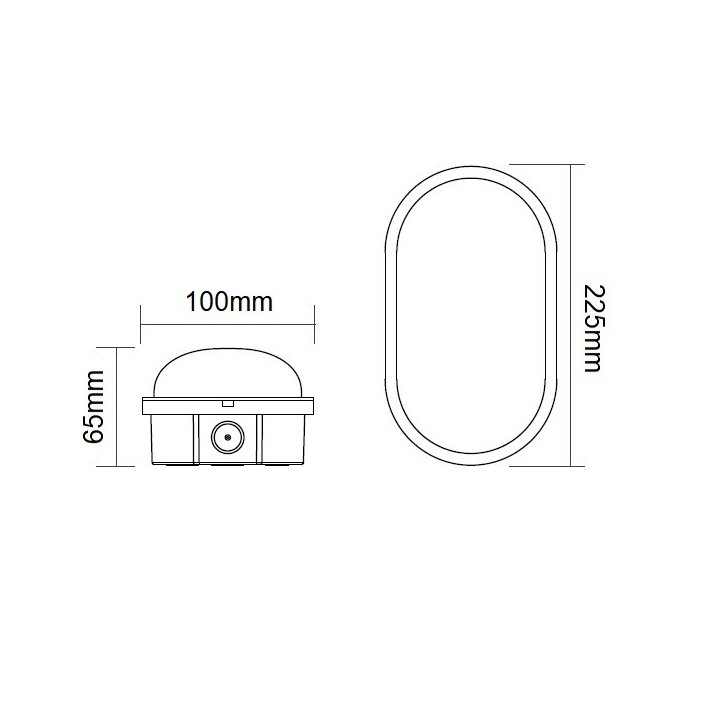 Hublot LED Bulkhead Switch 2CCT détect. HF 7W-16W 3000-4000K IP54 IK07