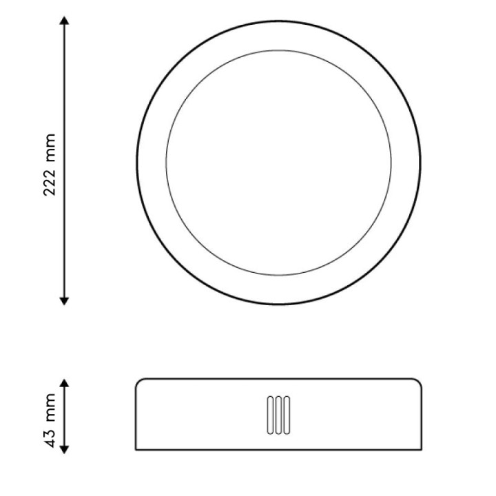 White LED ceiling light 18w 4500K IP20 Sensor Ledme
