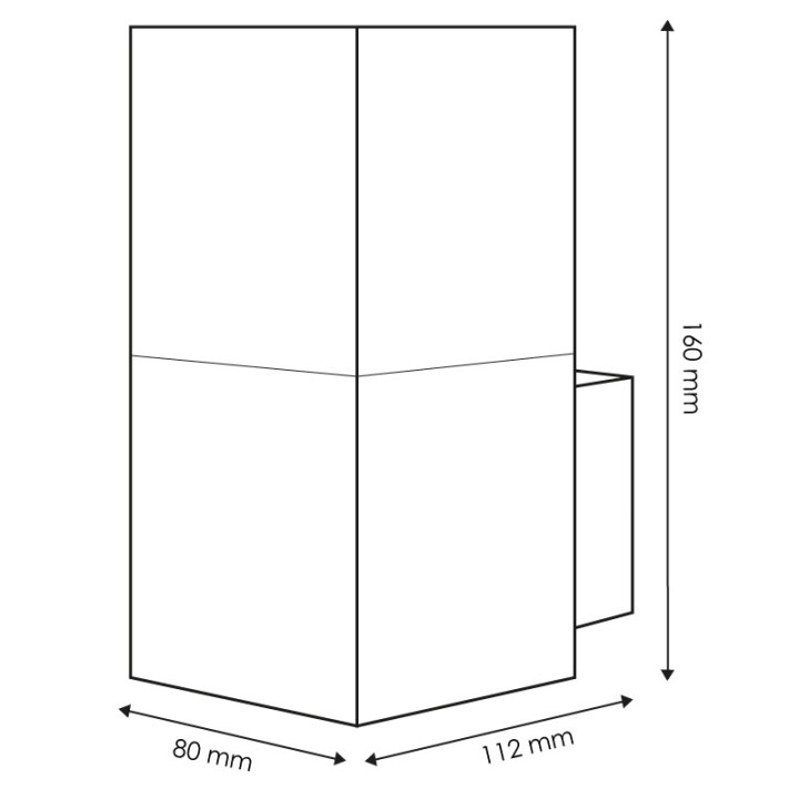 Wall lamp Socket E27 max 40w 80x112x160mm without lamp