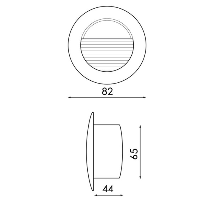 Balise Encastré de mur Rond Noir LED 3w 3000K 220-240v