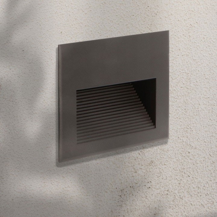 Balise Encastré de mur rectangle Noir LED 10w 3000K 220-240v