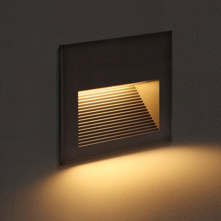 Black LED rectangular wall recessed light 10w 3000K 220-240v