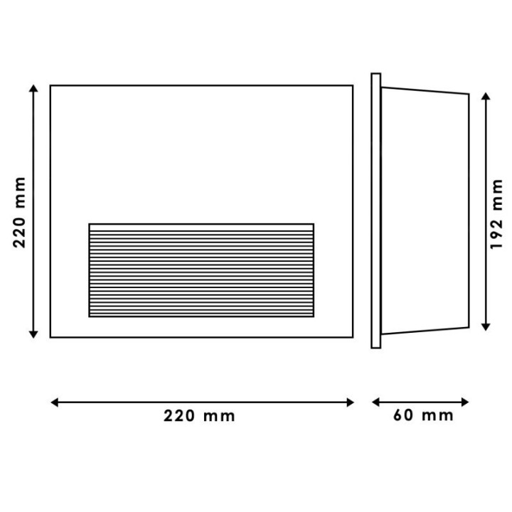 Balise Encastré de mur rectangle Noir LED 10w 3000K 220-240v