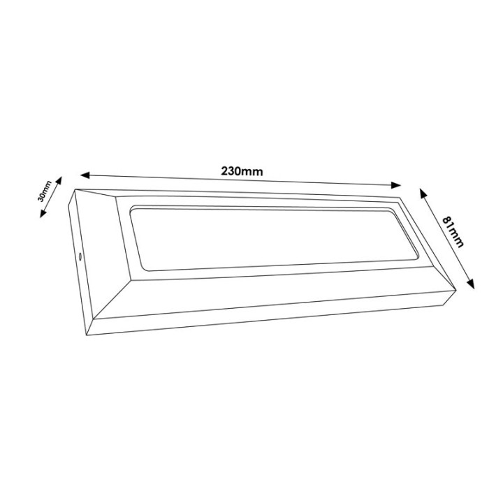 Balise Encastré de mur rectangle Noir LED 5w 4000K 220-240v
