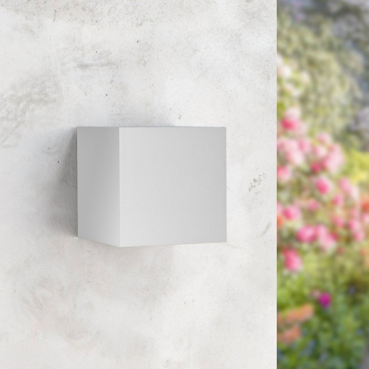 Wall Light 12w CCT Cube White IP54 LED