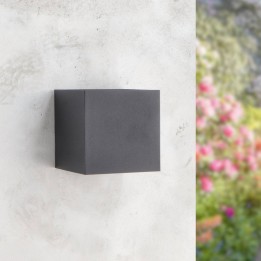Wall Light 12w CCT Cube Black IP54 LED