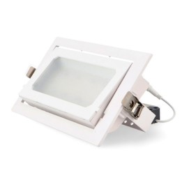 Adjustable recessed LED Projector 36w = 70w CCT 3600Lm 230v White Alum