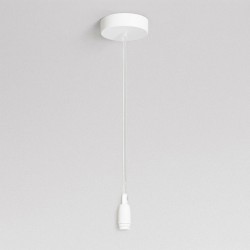 White ceiling rose with transparent cable, 3 wires for Profiled laes