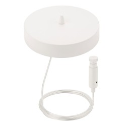 White ceiling rose with transparent cable, 3 wires for Profiled laes
