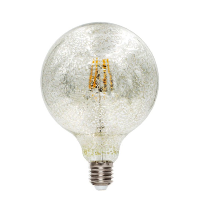 E27 globe Cracked Cromo 125 LED effect filament 6w 2200K 230v LAES