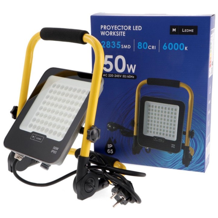 Portable LED floodlight 50w 4000Lm 6000°K IP65