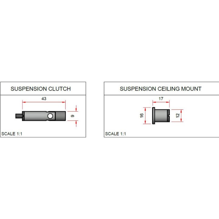 Suspension kit for luminaire Length 1 meter for ECO LED Stick-lite lum